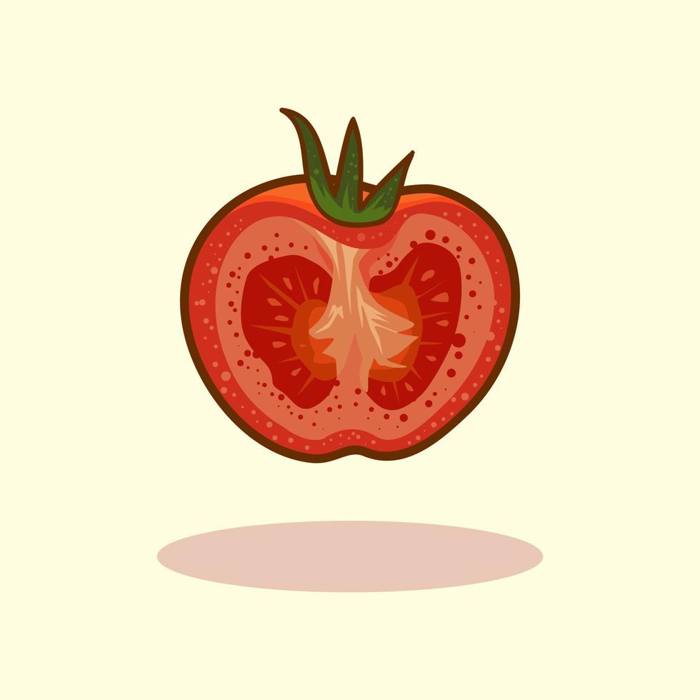 tomates frescos dibujados a mano ilustración de dibujos animados vector