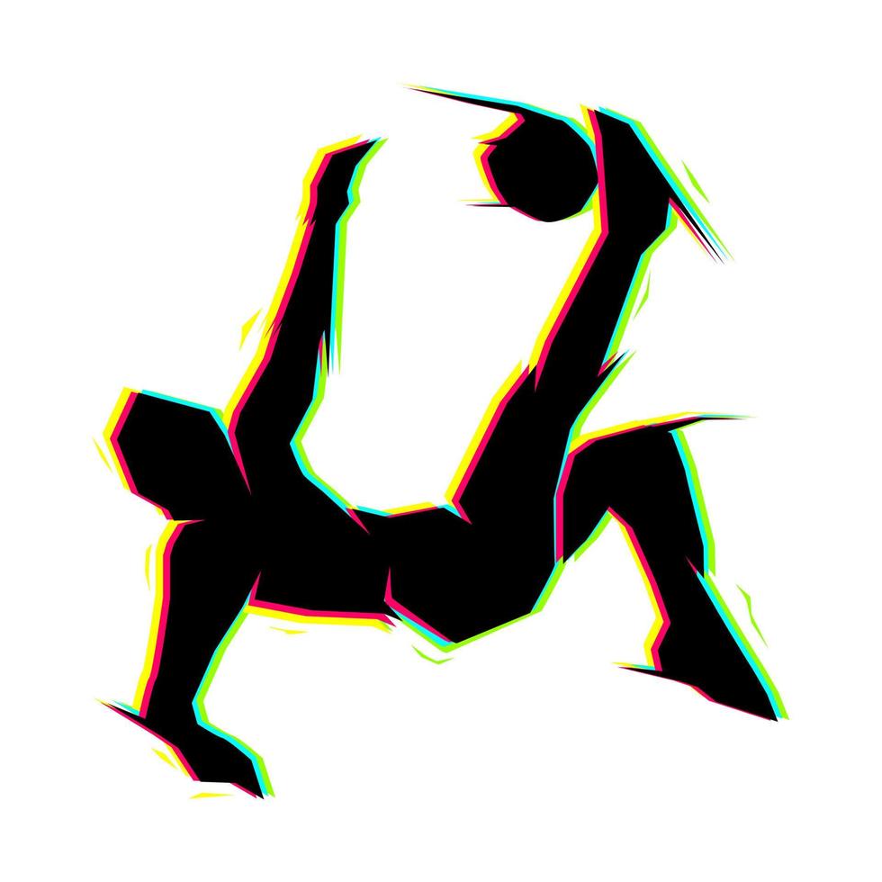 Silhouette of playing ball with contrasting color shading vector