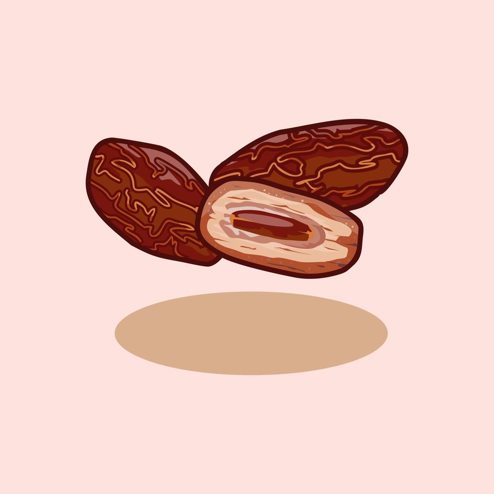 Fresh date drawn cartoon illustration vector