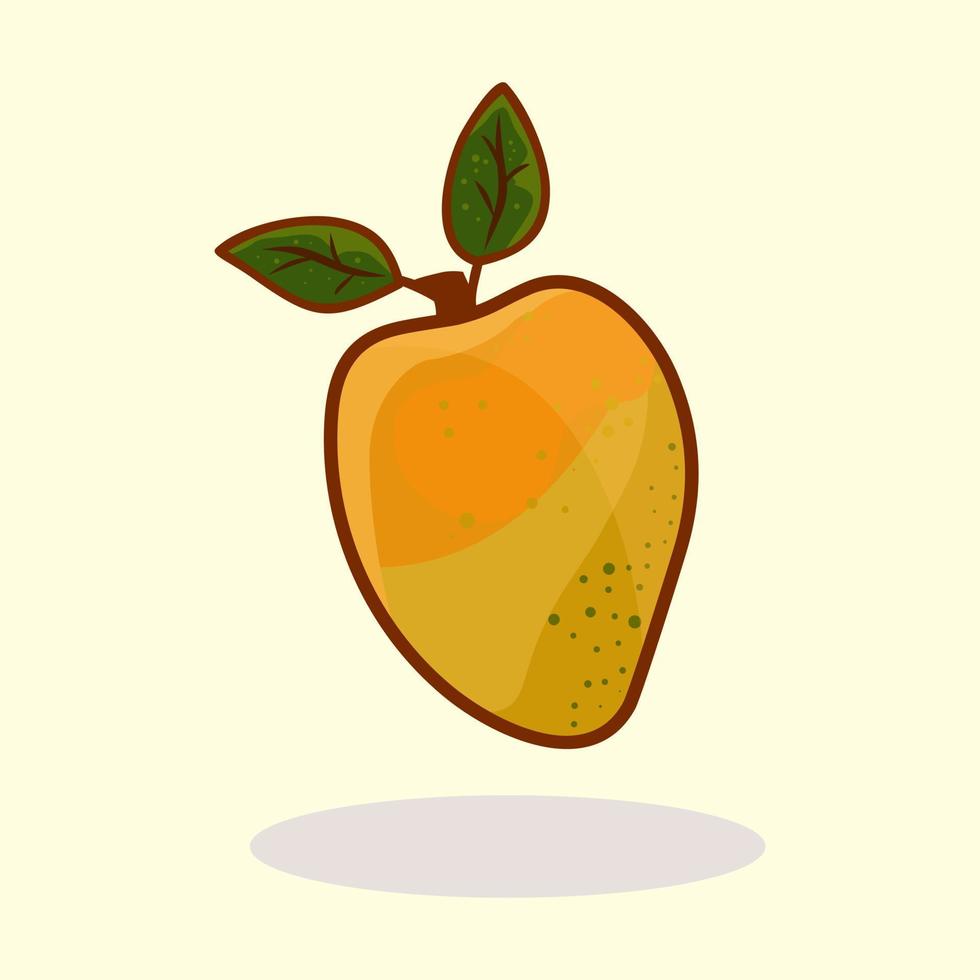 Fresh Mango hand drawn cartoon illustration vector