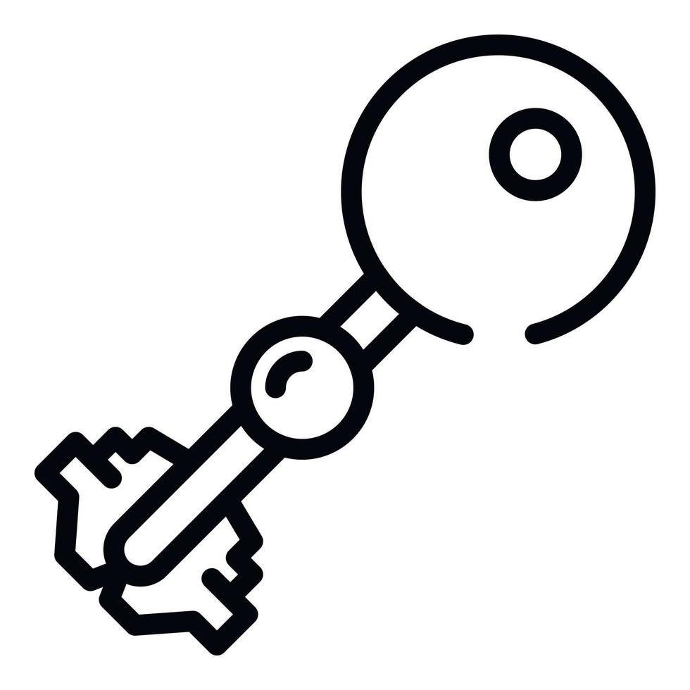 Quest gold key icon, outline style vector