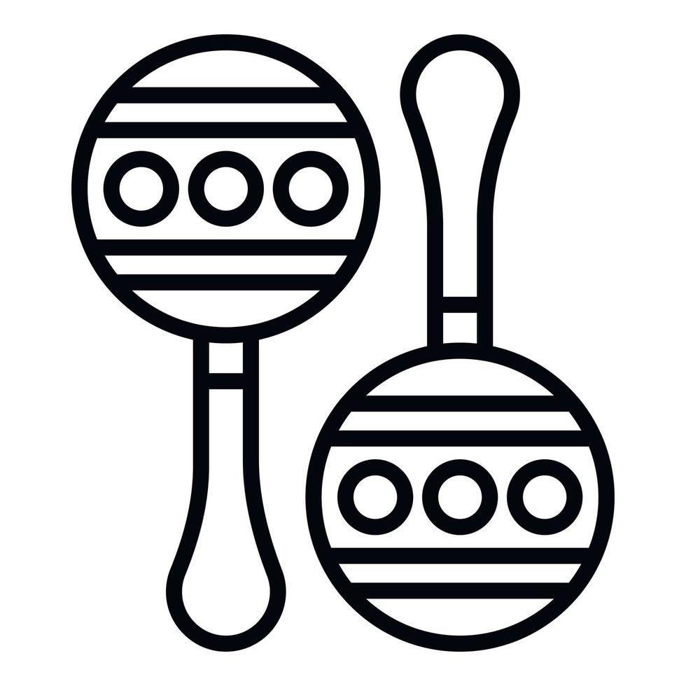 icono de maracas de carnaval, estilo de esquema vector