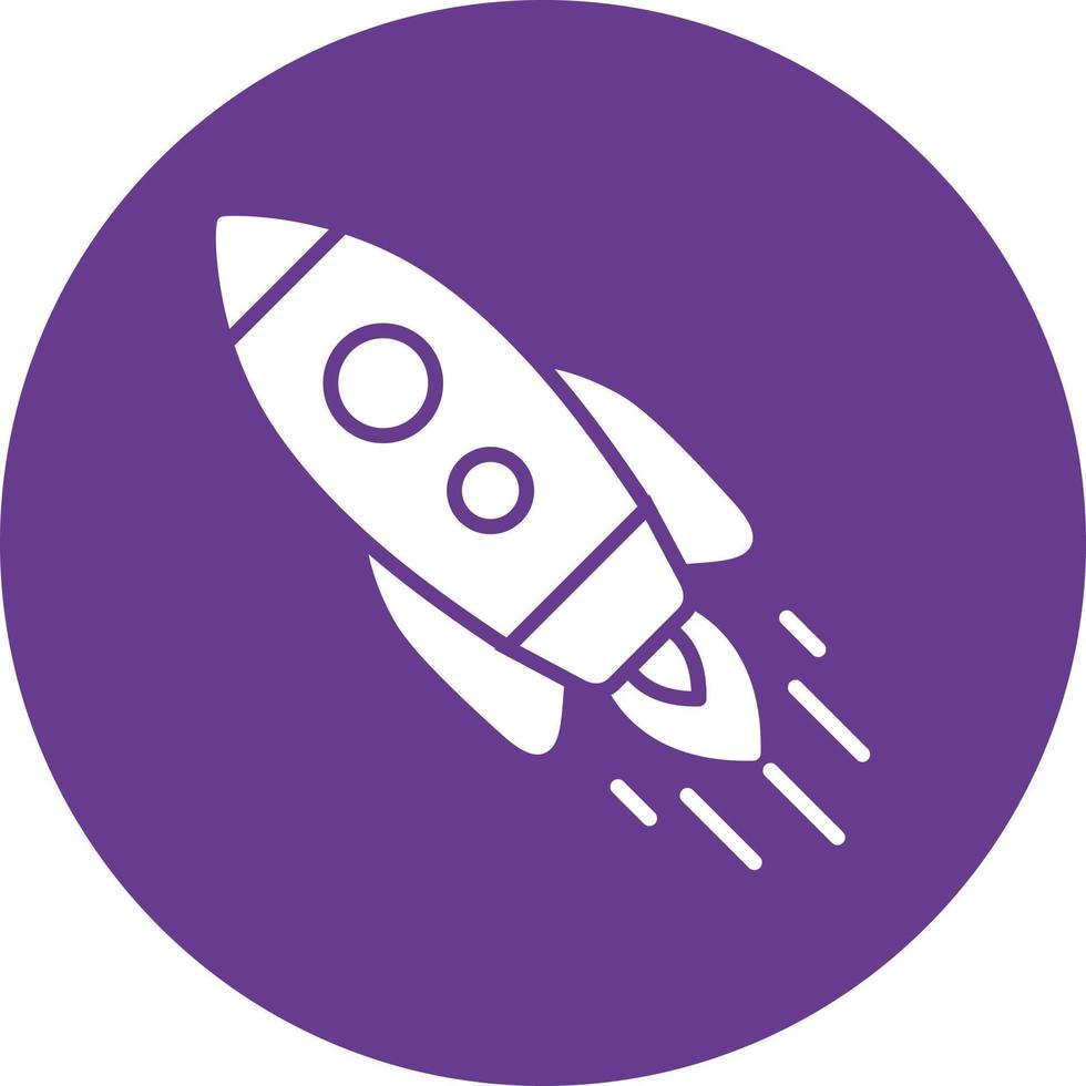 Inclined Rocket Creative Icon Design vector