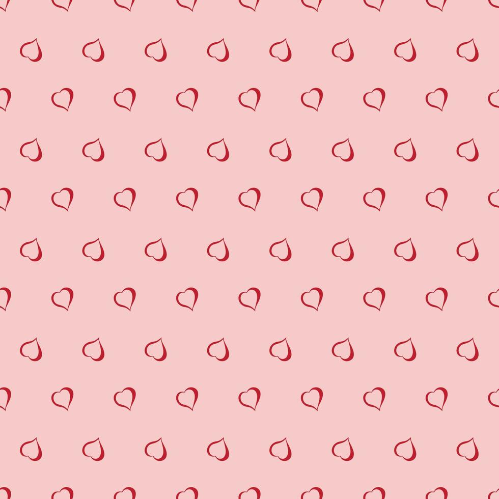 Vector seamless background with polka dots and hearts.