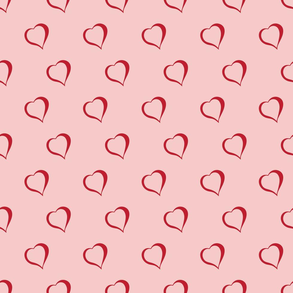 Vector seamless background with polka dots and hearts.