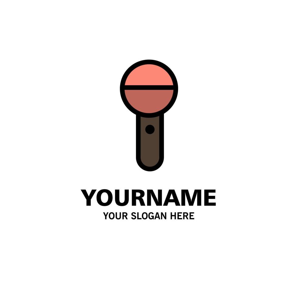 Media Mic Microphone Press Sound Business Logo Template Flat Color vector