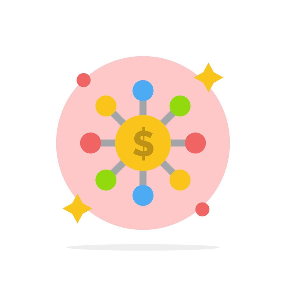 Dollar Share Network Abstract Circle Background Flat color Icon vector
