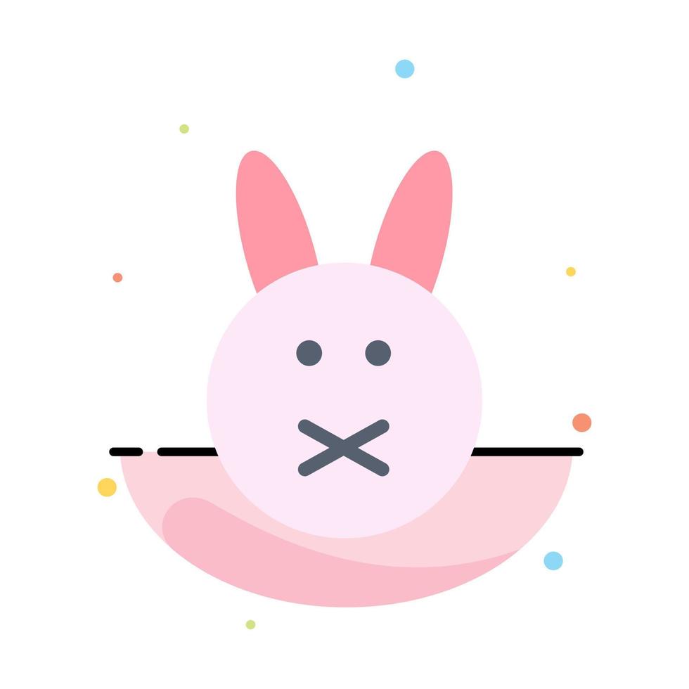 Bunny Easter Rabbit Abstract Flat Color Icon Template vector