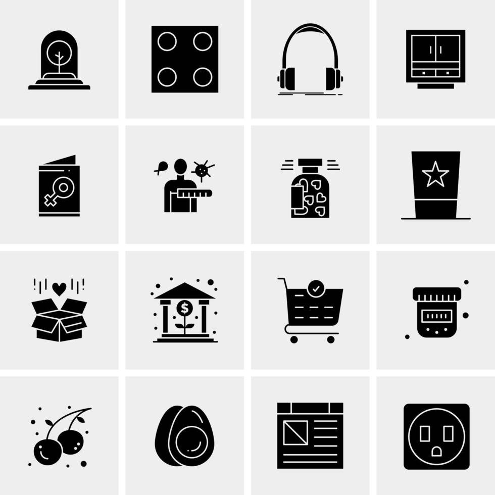 16 iconos universales de negocios vector ilustración de icono creativo para usar en proyectos relacionados con la web y dispositivos móviles