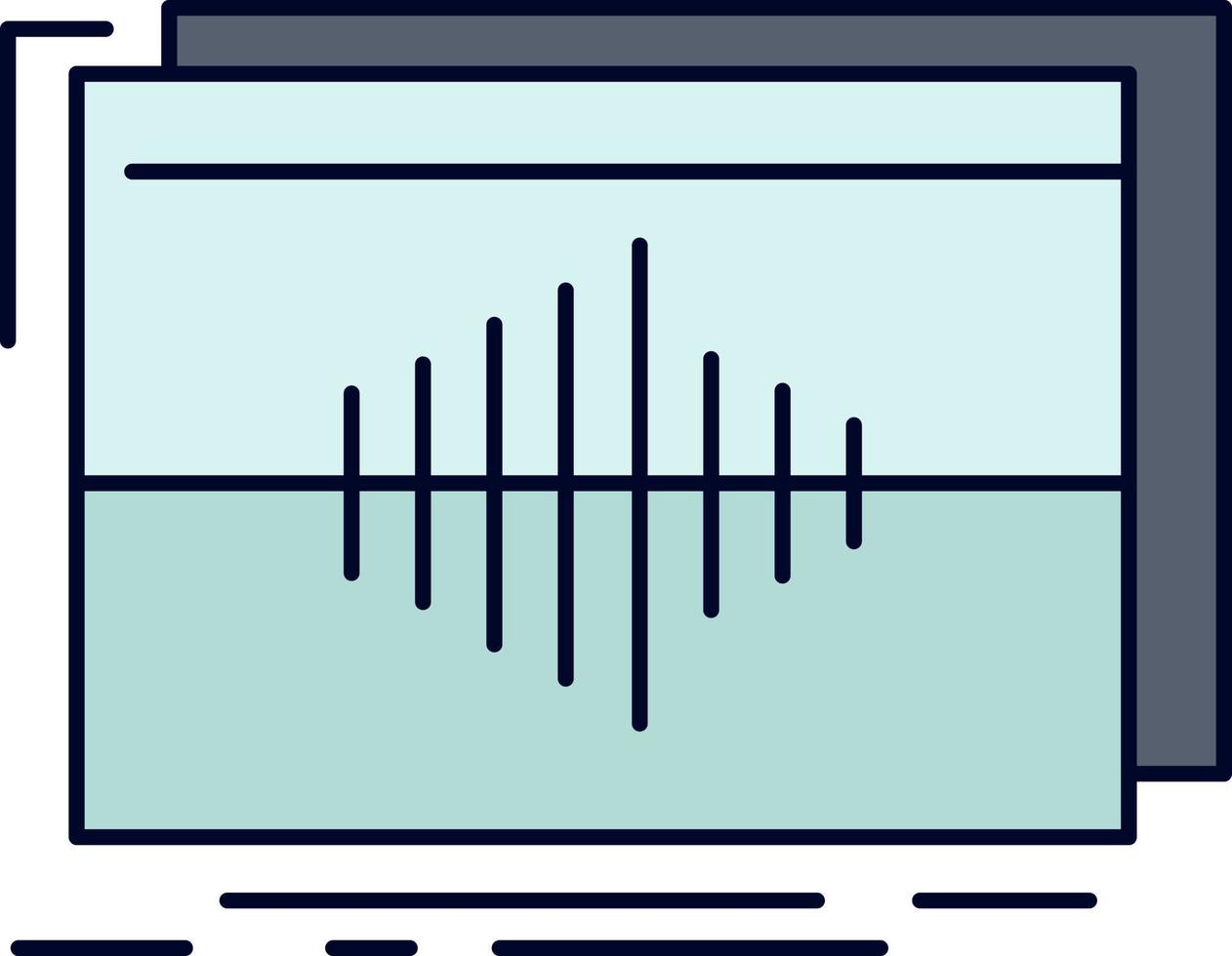 Audio frequency hertz sequence wave Flat Color Icon Vector