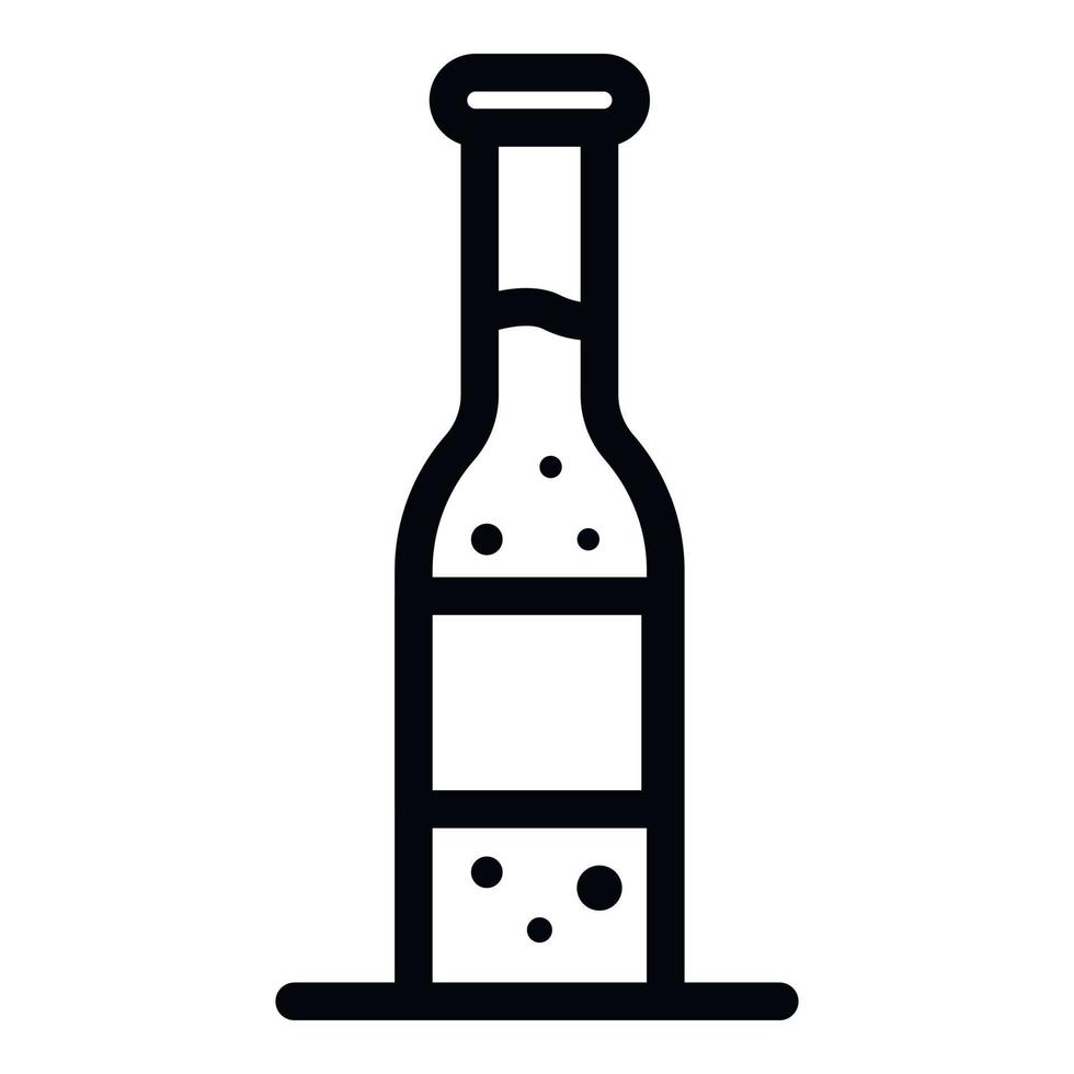 icono de botella de tónico de vidrio, estilo de contorno vector