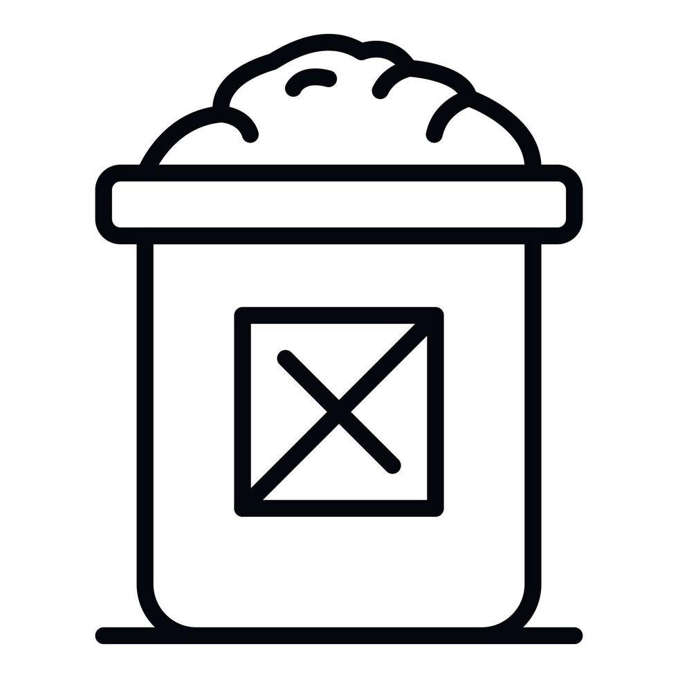 Garbage box icon, outline style vector