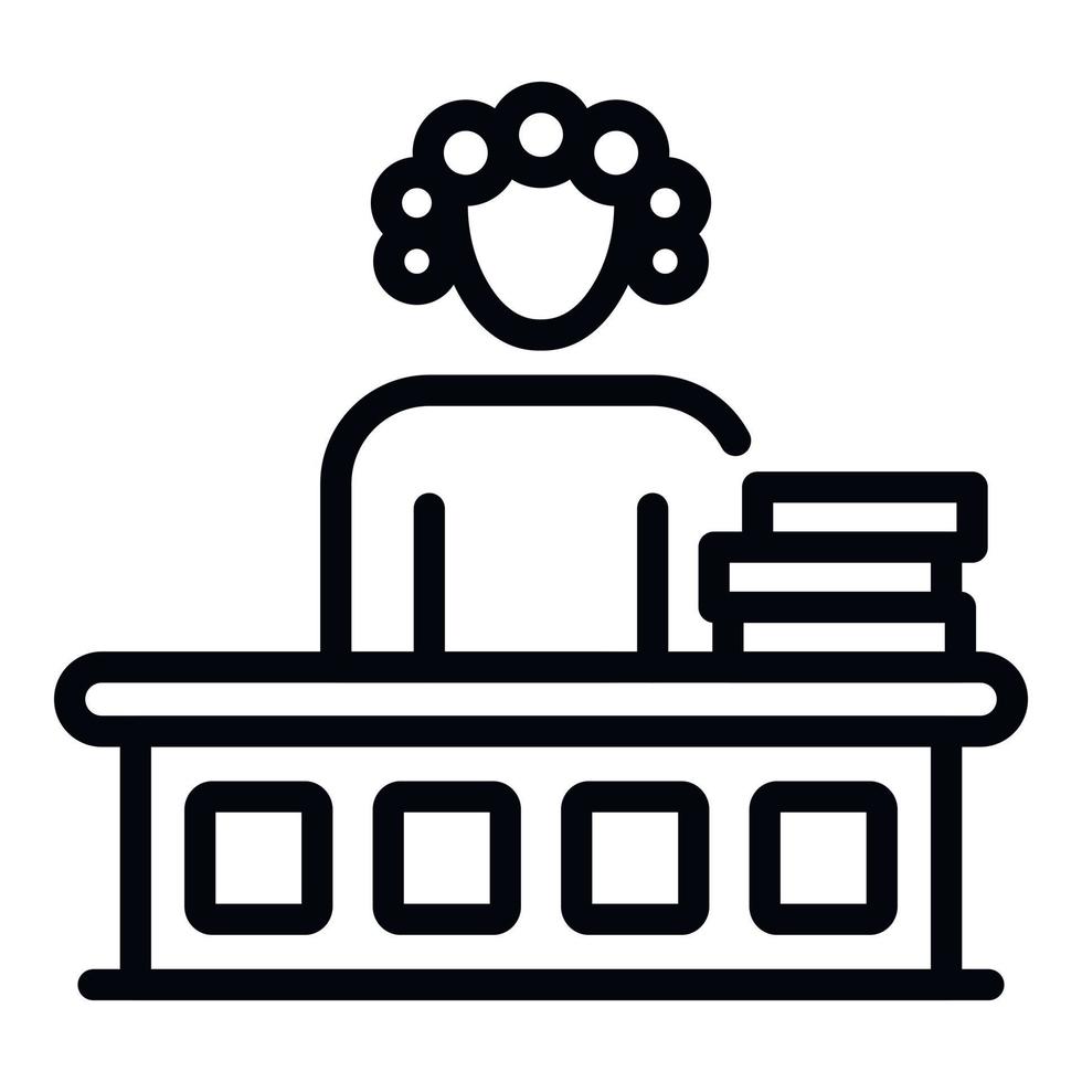 Judge in a wig icon, outline style vector