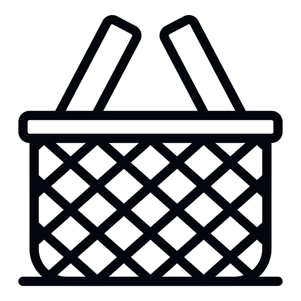 Empty wicker icon, outline style vector