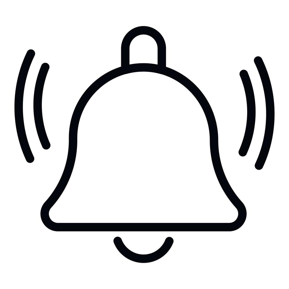 Notification bell icon, outline style vector