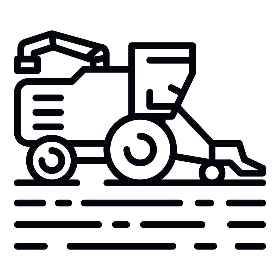 Harvester icon, outline style vector