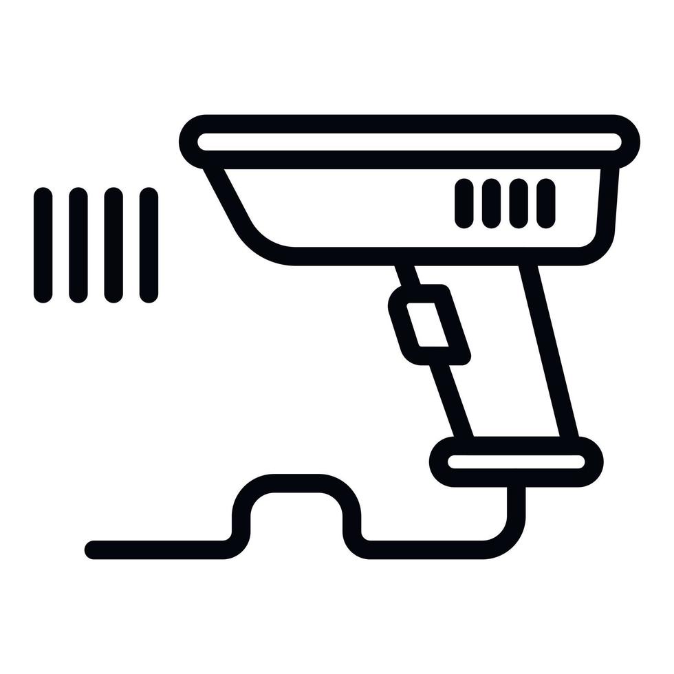 Mobile barcode scanner icon, outline style vector