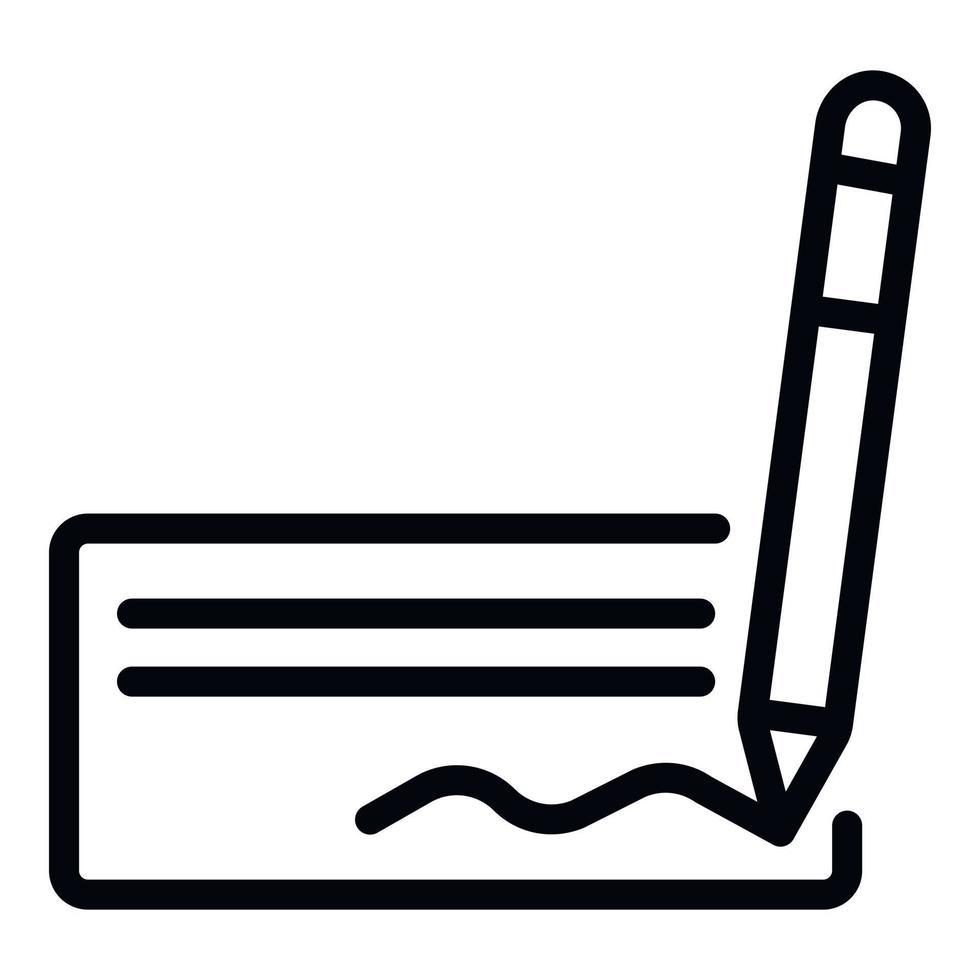 Pen write lease paper icon, outline style vector