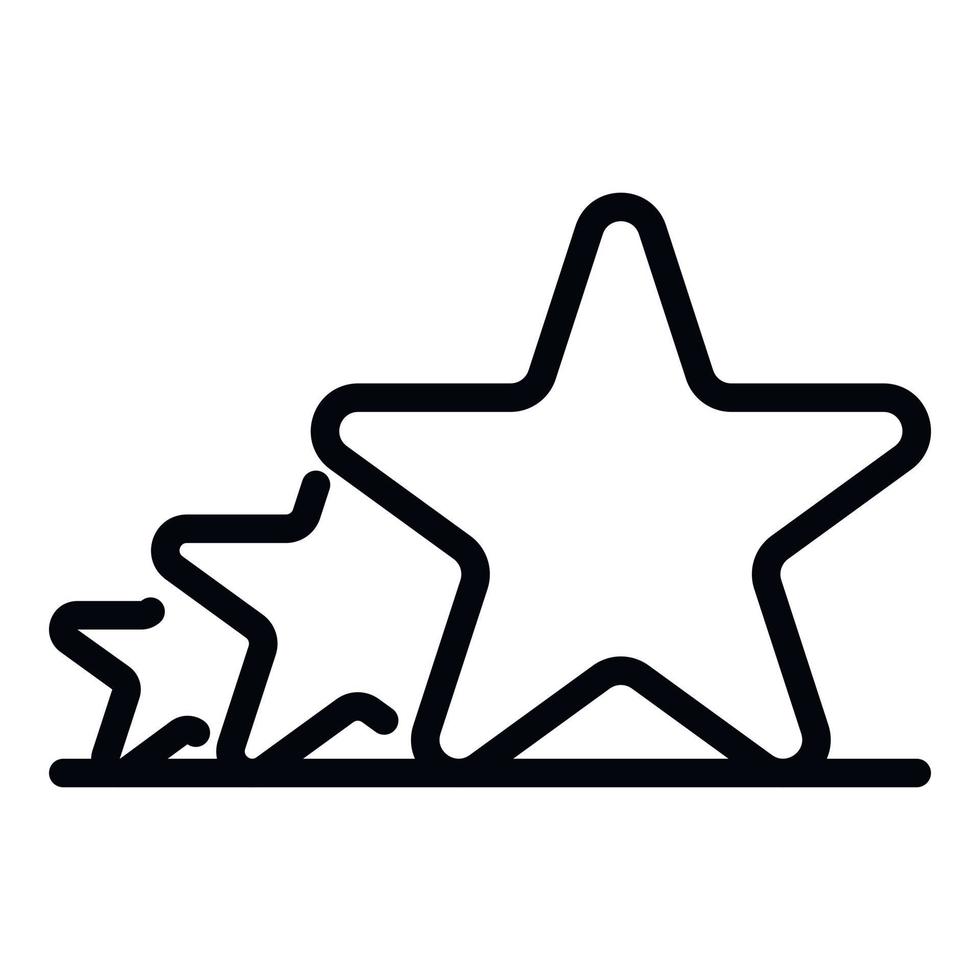 icono de tres estrellas en una fila, estilo de contorno vector