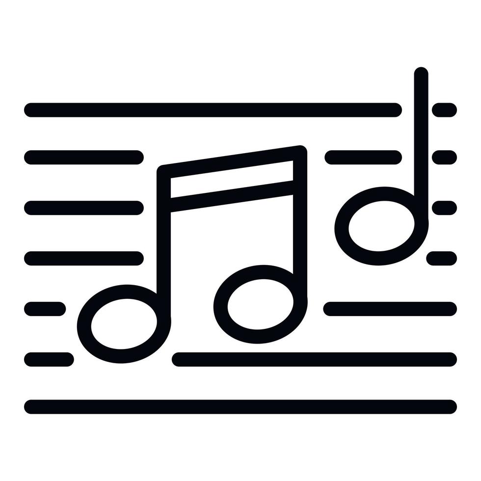 icono de notas musicales, estilo de esquema vector