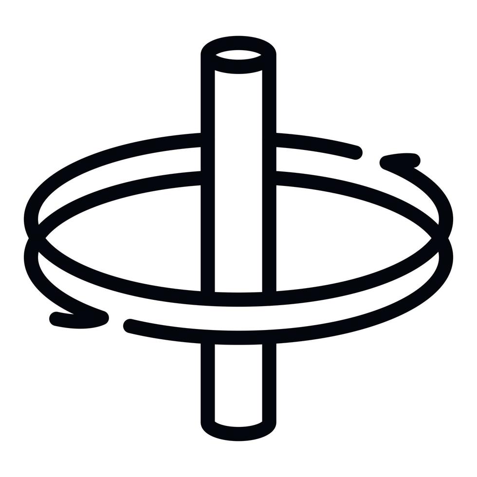 Rotation around axis icon, outline style vector
