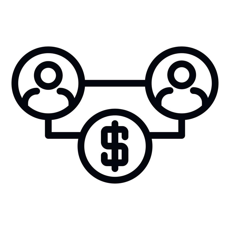 Leasing money people connection icon, outline style vector