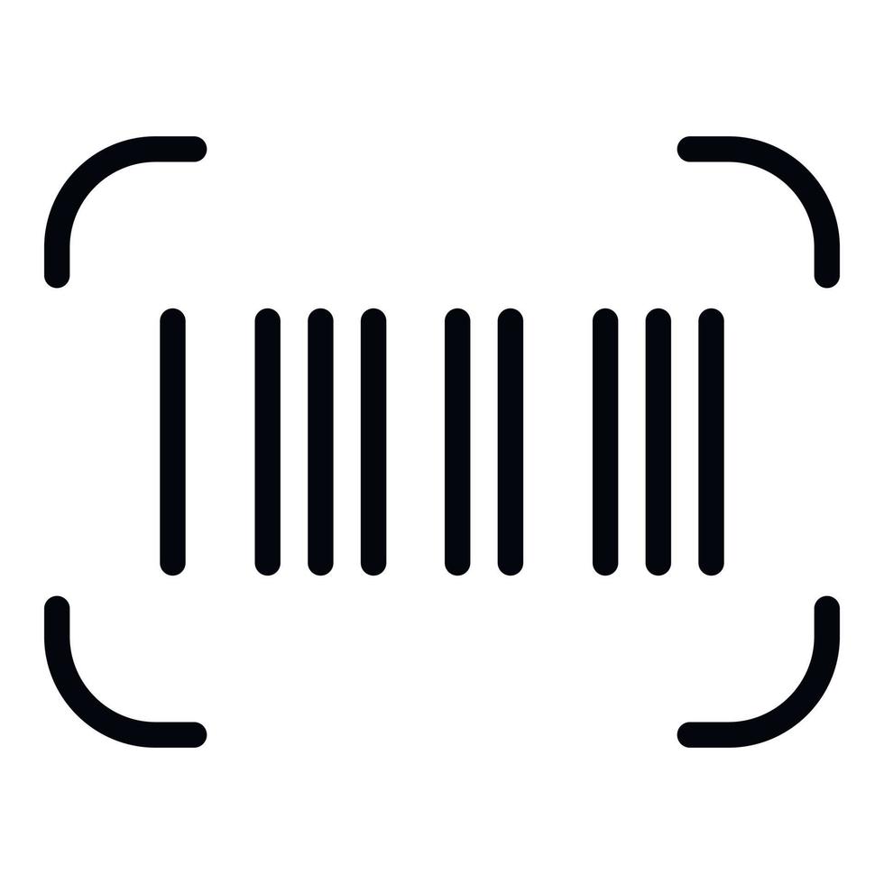 icono de código de barras, estilo de esquema vector