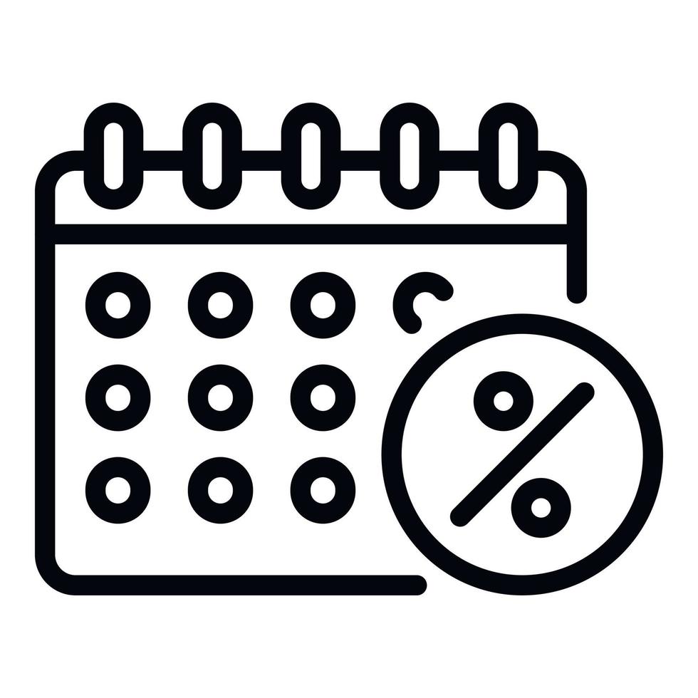 Calendar lease payment date icon, outline style vector