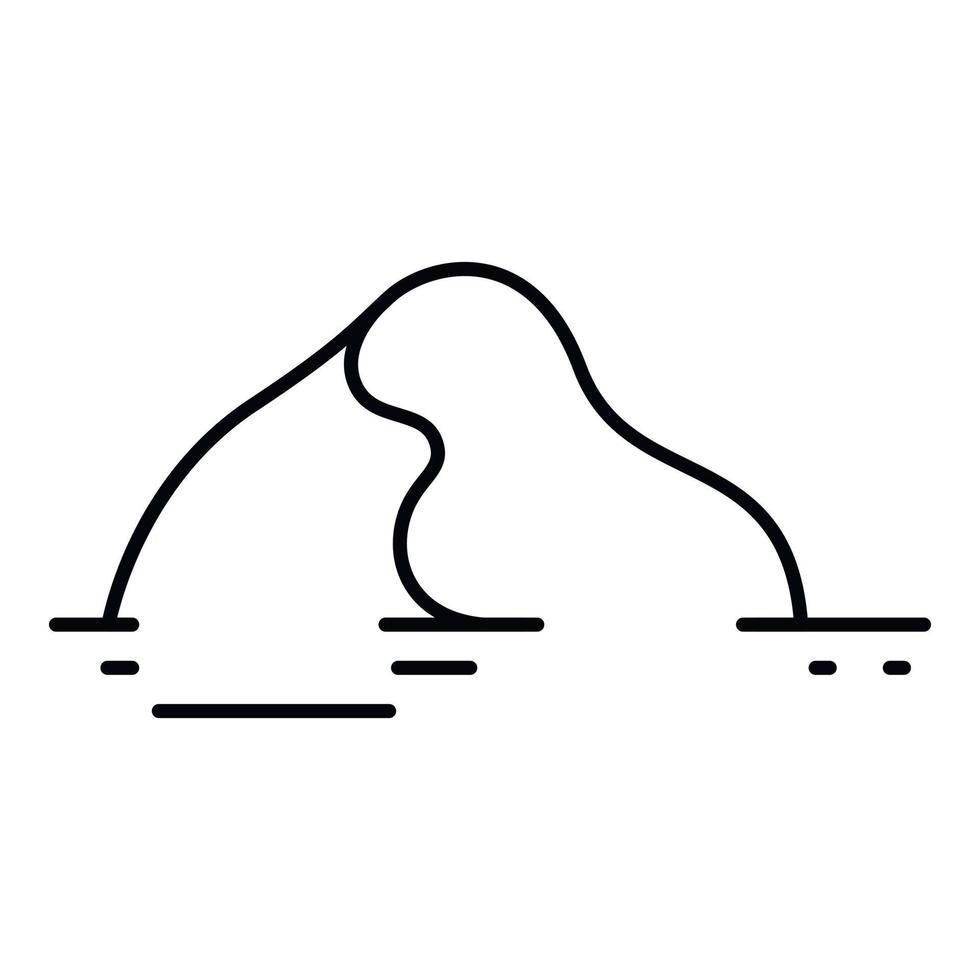 Lonely desert mountain icon, outline style vector