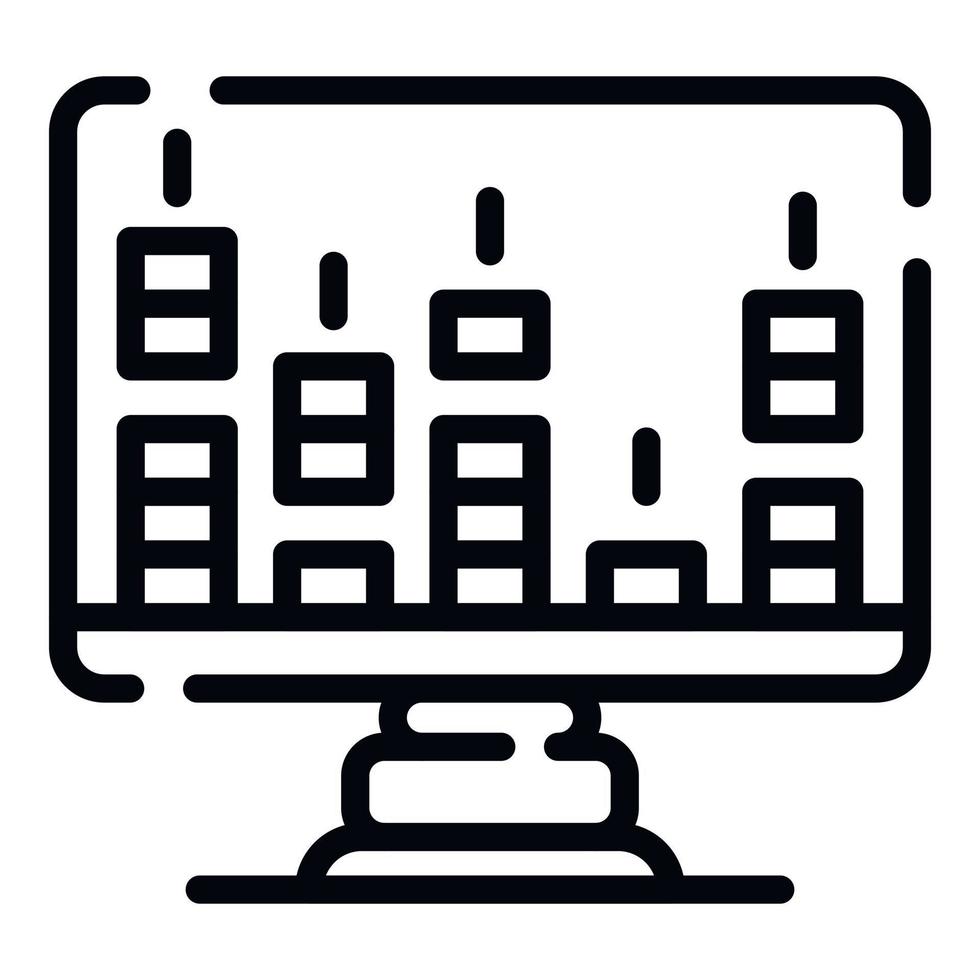 Audio frequency monitor icon, outline style vector