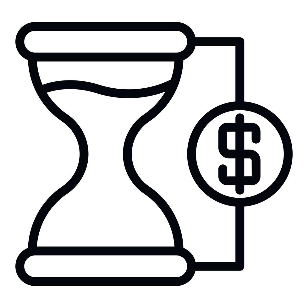 Leasing hourglass icon, outline style vector