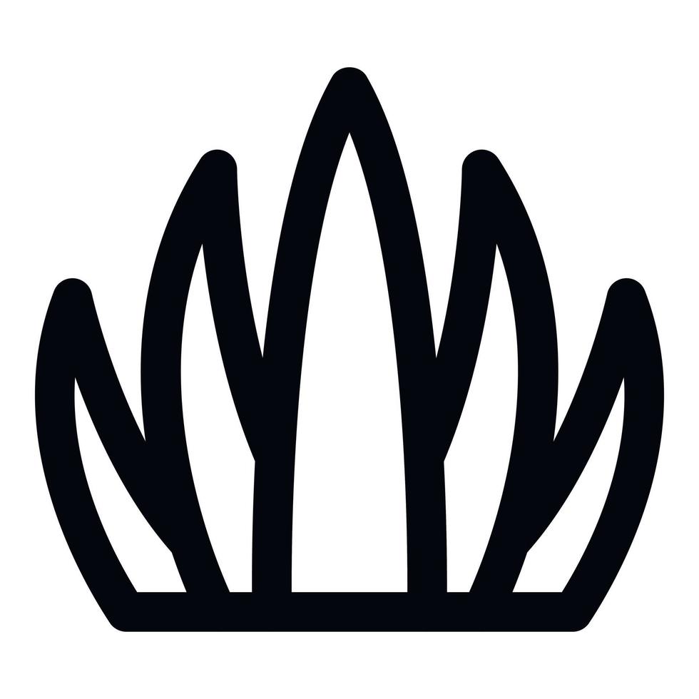 icono de arbusto de aloe, estilo de esquema vector