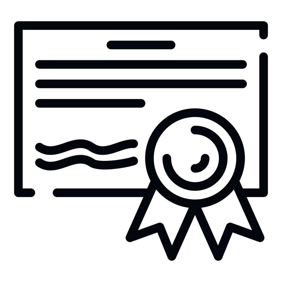 Finance diploma icon, outline style vector