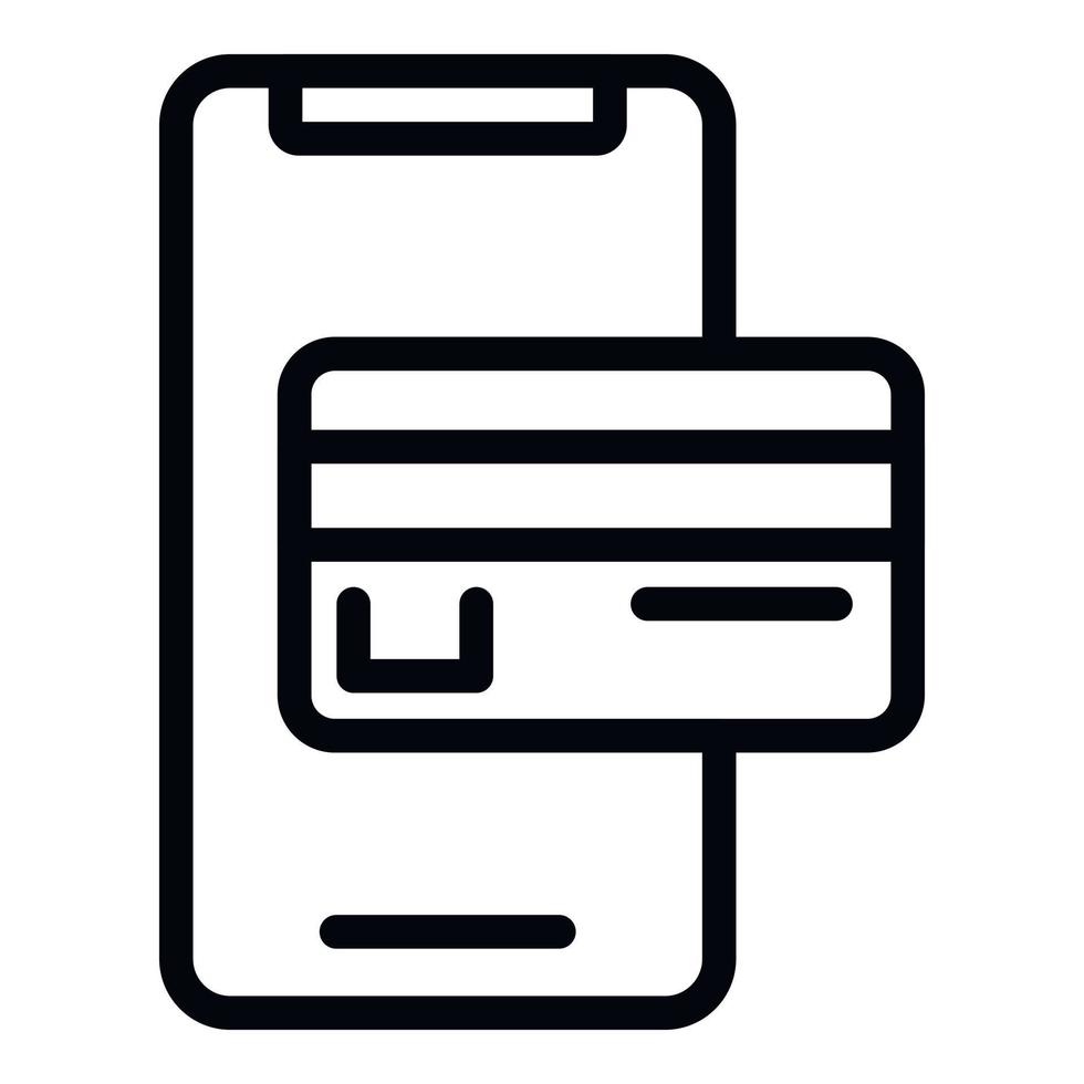 Smartphone payment icon, outline style vector