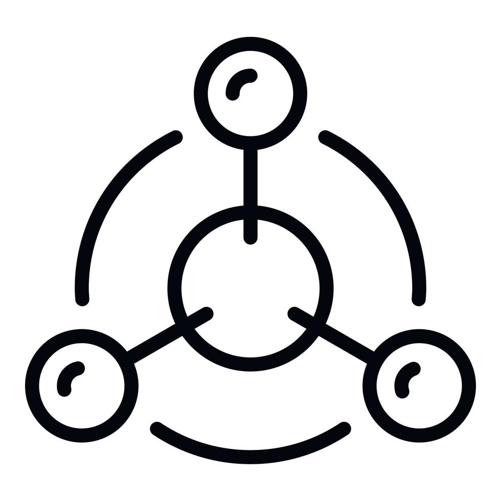 Ion model icon, outline style vector