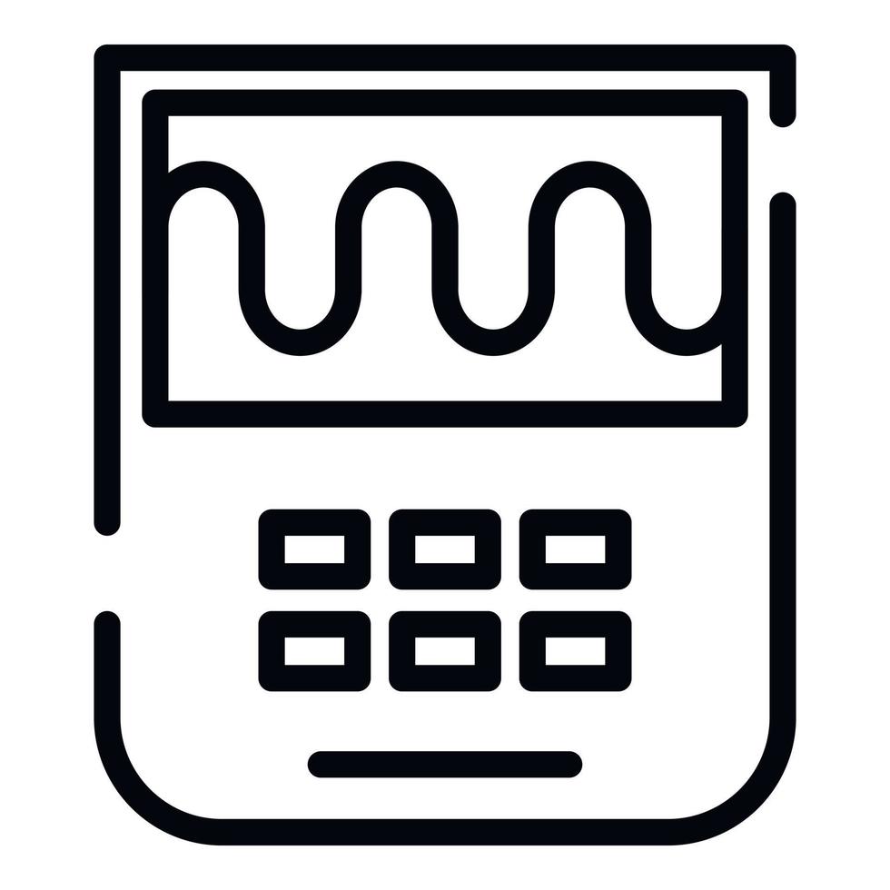 Scientific oscilloscope icon, outline style vector