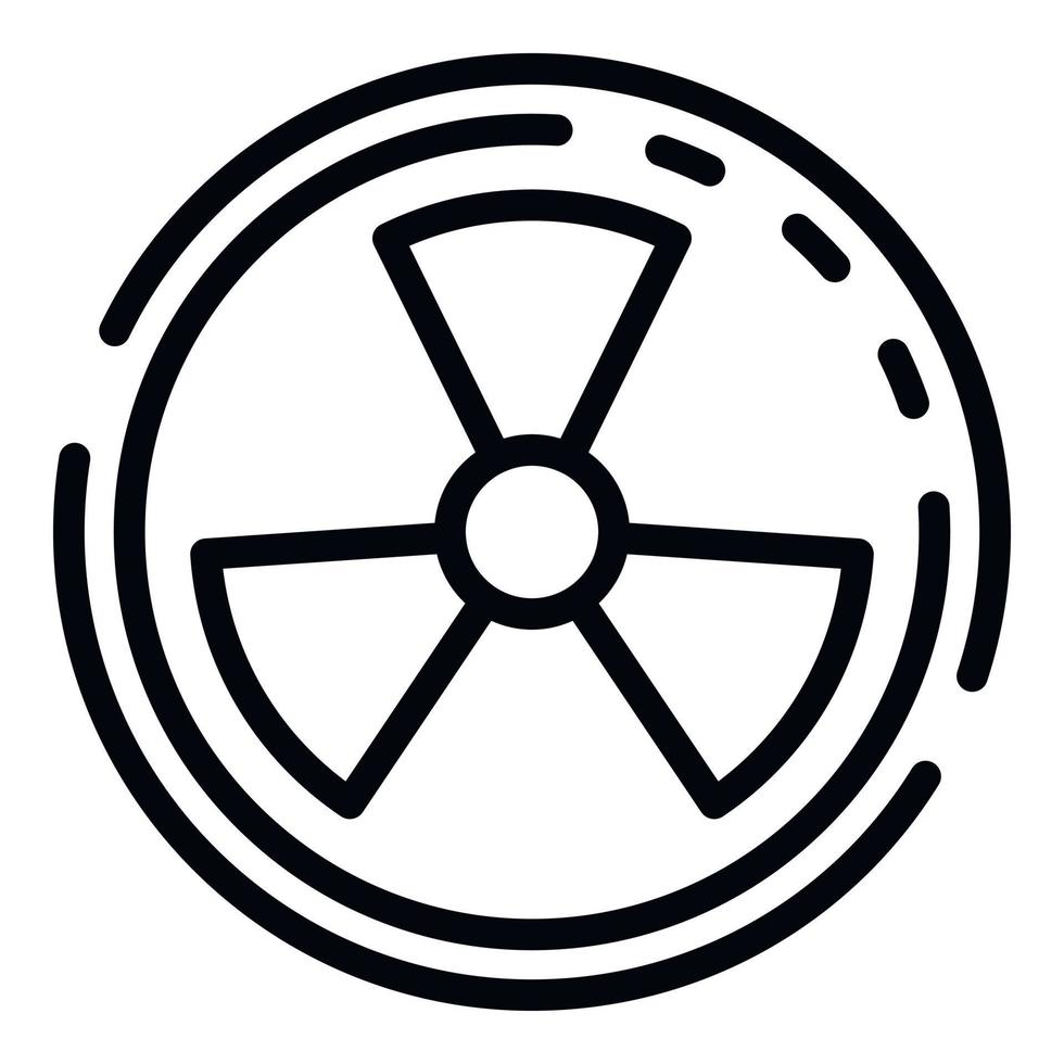 Radiation symbol icon, outline style vector