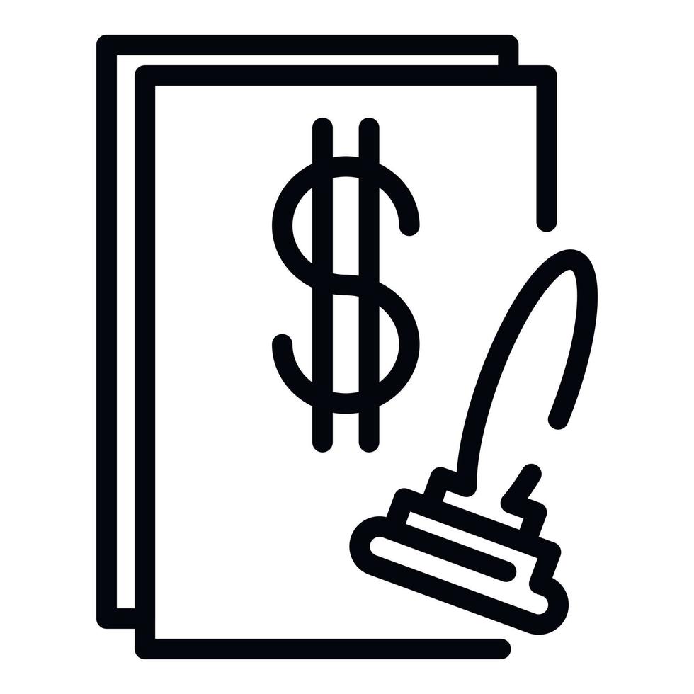 Dollar stamp icon, outline style vector