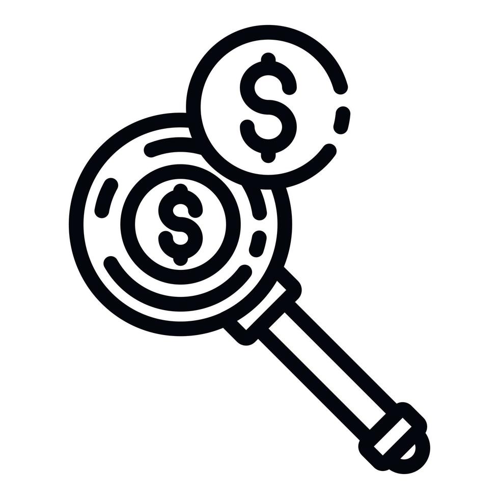 Money searching icon, outline style vector