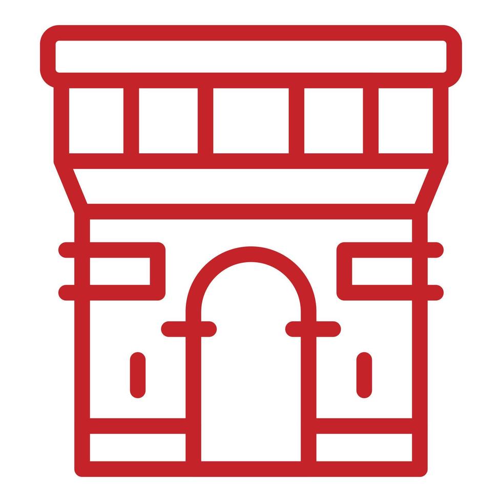 icono del arco de París, estilo de esquema vector