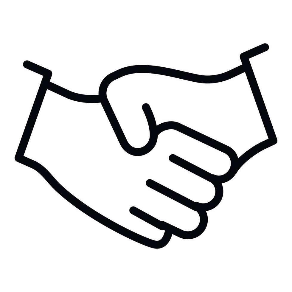 Business handshake icon, outline style vector