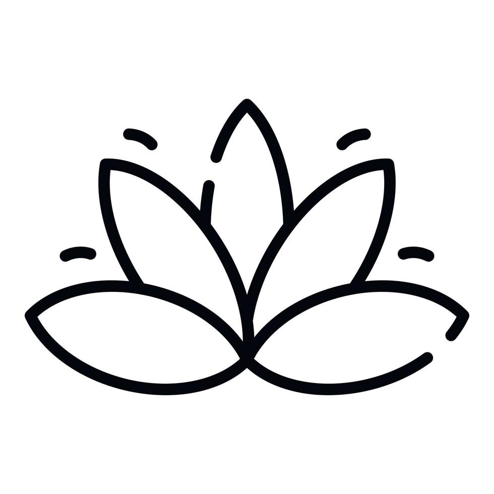 icono de loto espiritual, estilo de contorno vector