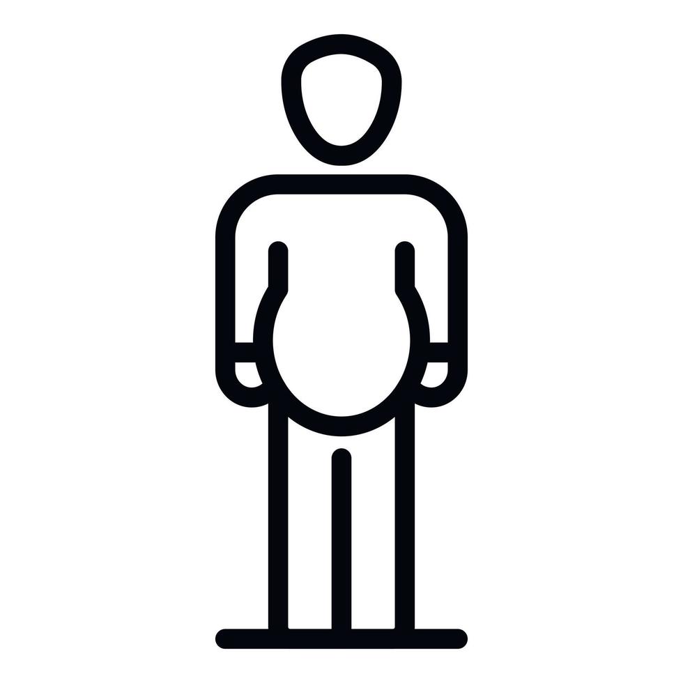 Child overweight icon, outline style vector