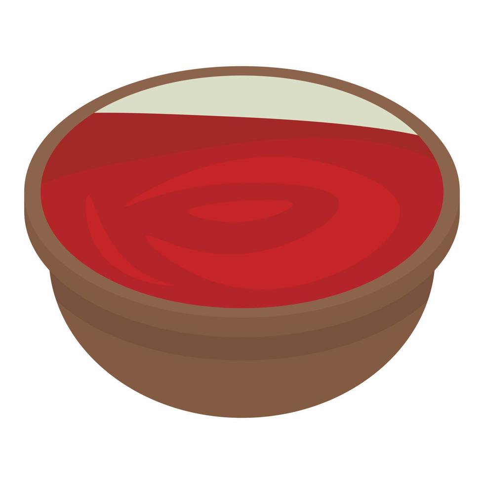 icono de sopa de tomate, estilo isométrico vector