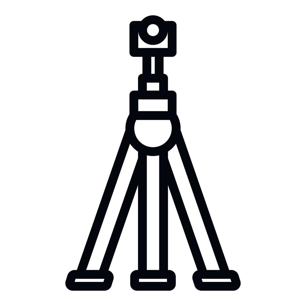 Camera on tripod icon, outline style vector