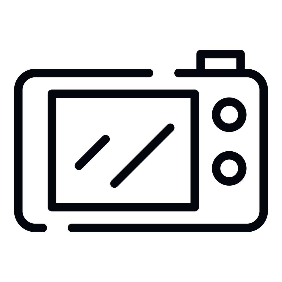 icono de pantalla de cámara de video, estilo de esquema vector