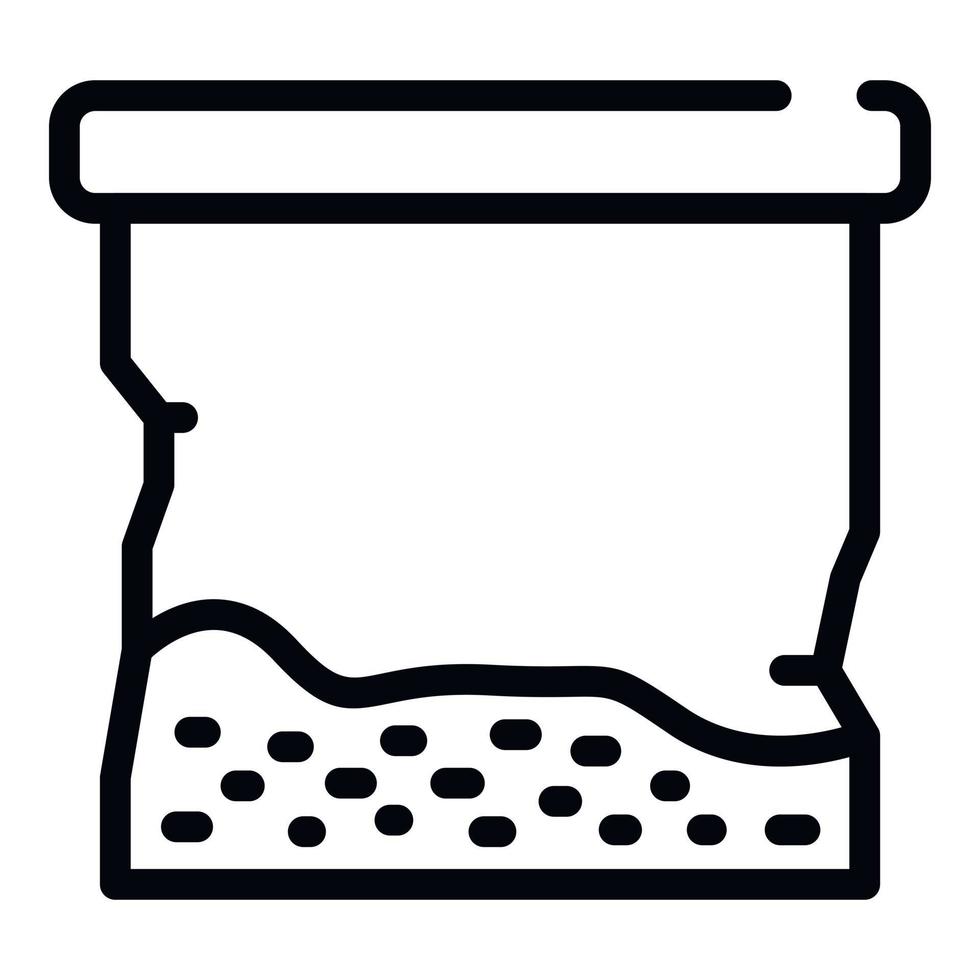 Drug powder package icon, outline style vector