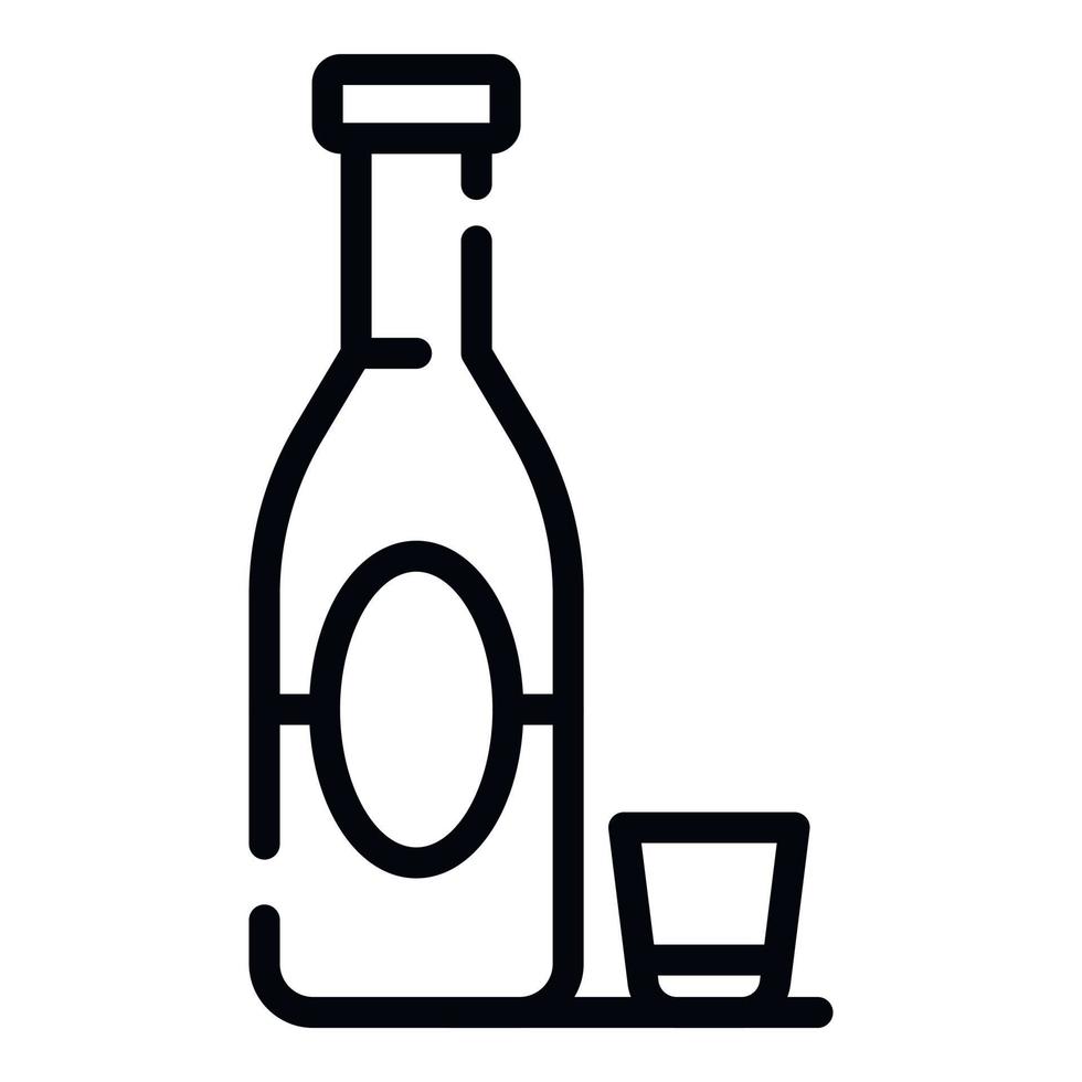 icono de adicción al alcohol, estilo de esquema vector