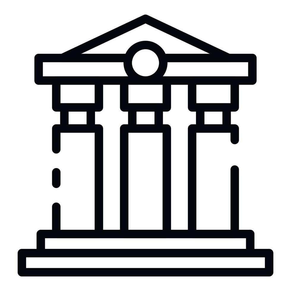 Bank building icon, outline style vector