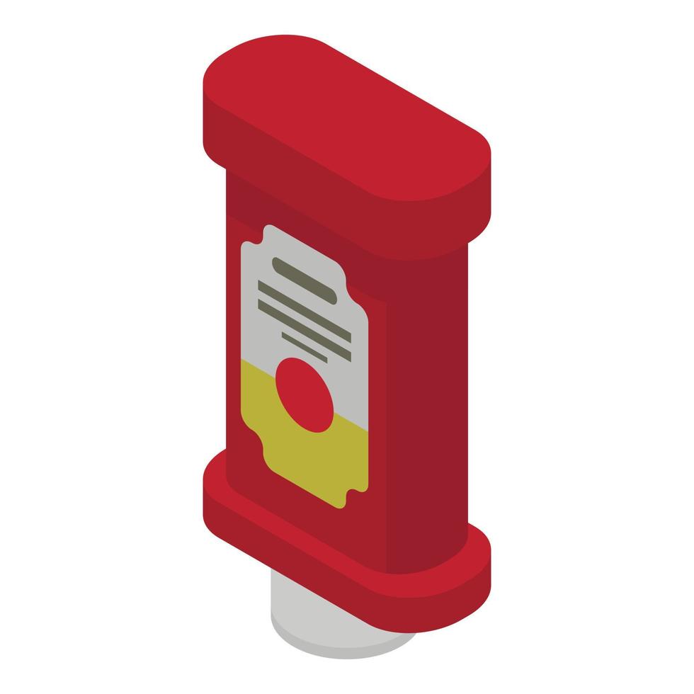 Ketchup bottle icon, isometric style vector